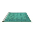 thumbnail image 2 of Ahgly Company Machine Washable Indoor Rectangle Oriental Turquoise Blue Traditional Area Rugs, 7' x 9', 2 of 4