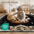 thumbnail image 4 of ODIKA 6'x9' Washable Area Rug Music Guitar Vintage Acoustic Note Scroll Border Instrument Notes for Queen Size Bedroom, Under Bed, Master Suite, Easy Care, Non-Shedding, 4 of 7