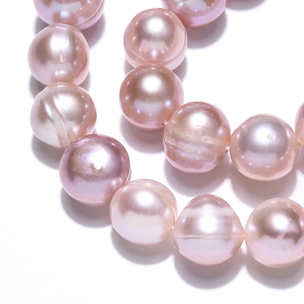 Natural Cultured Freshwater Pearl Beads Strands Potato Rosy Brown 9~10.5x8.5~11mm Hole: 0.6mm about 39pcs/strand 14.65~14.88 inch(37.2~37.8cm)