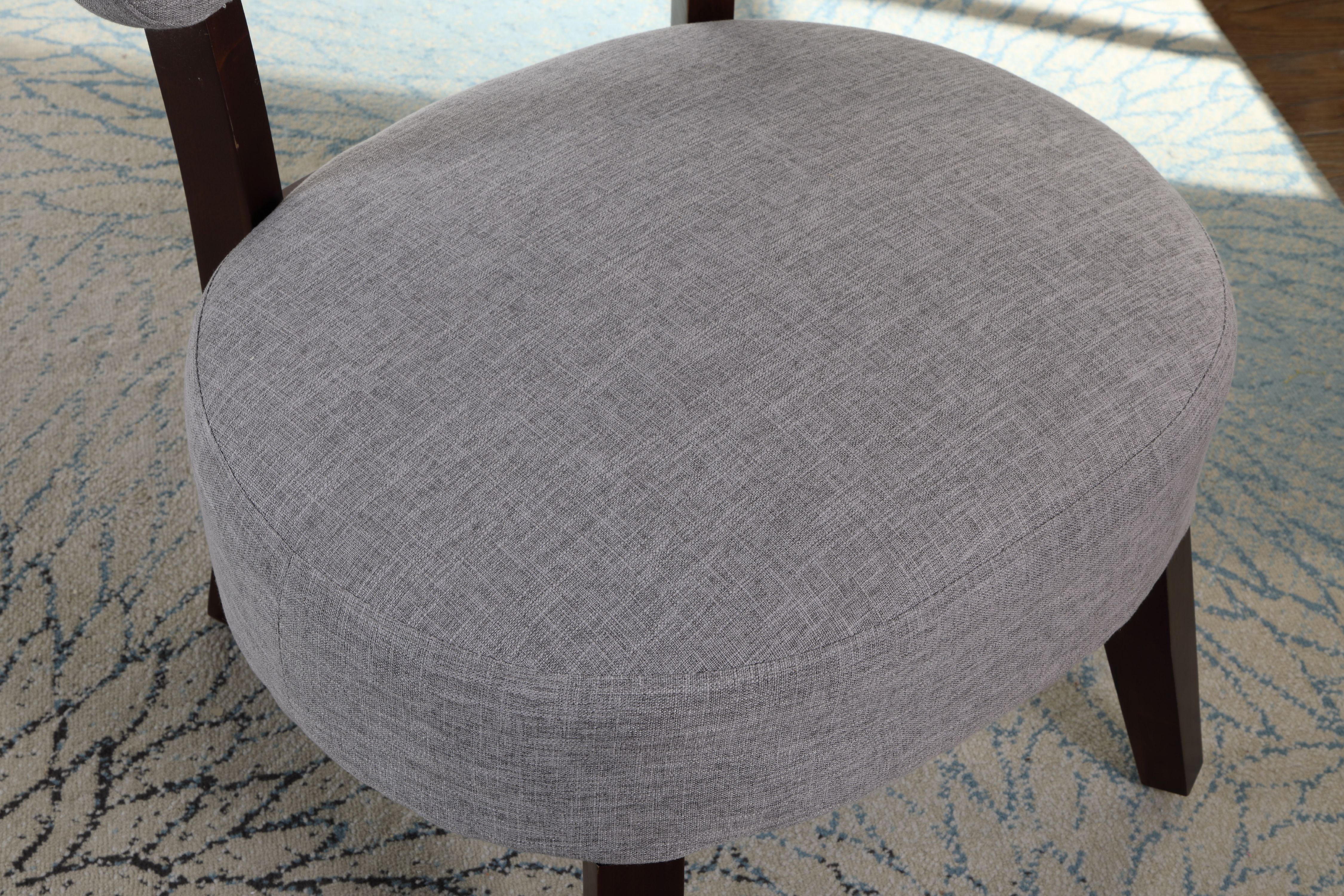 Nathaniel Home, Round Seat Accent Chair, Medium Density Foam, Gray