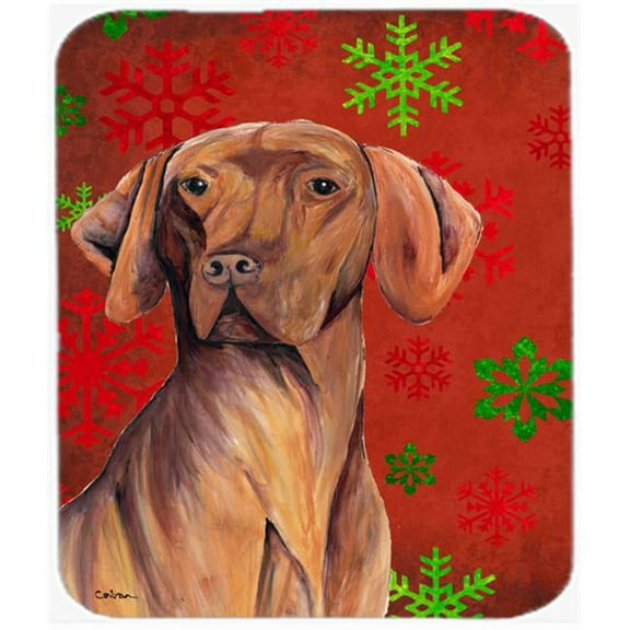 Vizsla Red And Green Snowflakes Holiday Christmas Mouse Pad, Hot Pad Or Trivet