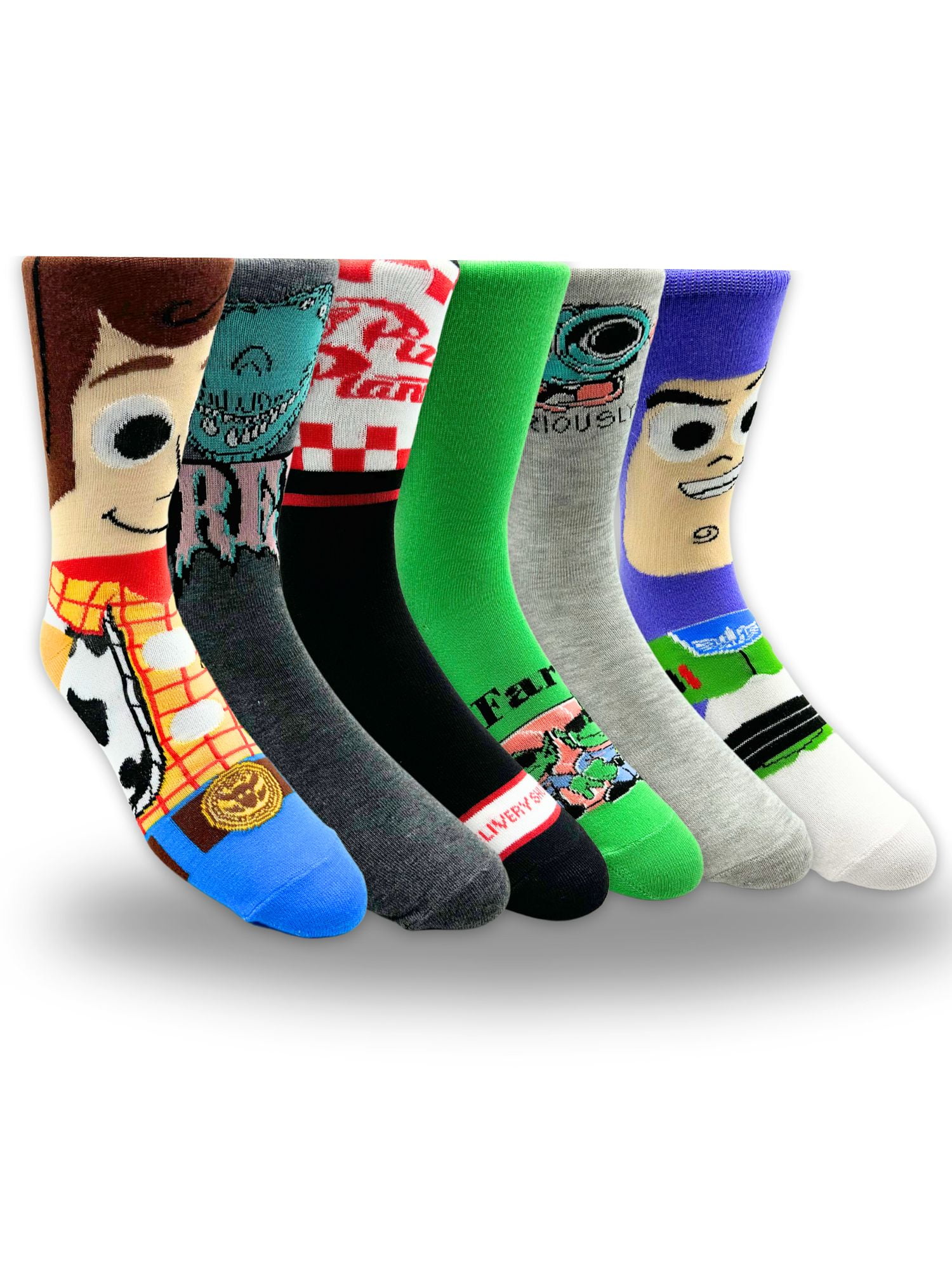 Disney Pixar Toy Story Men's Casual Crew Socks, 6-Pack, Size 8-12