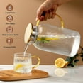 thumbnail image 3 of czcpp-Glass Pitcher with Lid, 68 oz 2 Liter Glass Water Pitcher, Juice Pitcher with Modern Vertical Stripes, Jug with Handle for Hot or Cold Water, Coffee, Iced Tea, Milk,Mothers Day Gifts, 3 of 4