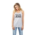 thumbnail image 2 of Y'all Need Jesus Women's Fashion Sleeveless Flowy Racerback Workout Yoga Tank Top Sport Grey Small, 2 of 3