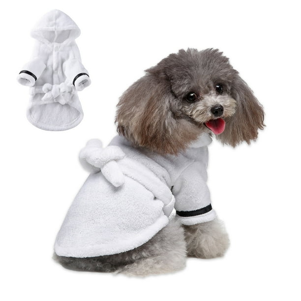 Albornoz para perros Pijamas con capucha engrosados y de lujo con brida suave de invierno Toalla de baño para perros súper absorbente y de secado rápido Pijamas suaves para mascotas para perros y