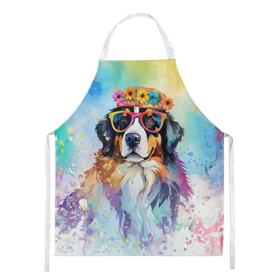 Carolines Treasures DAC2461APRON 30 x 27 in. Bernese Mountain Dog Hippie Dawg Apron