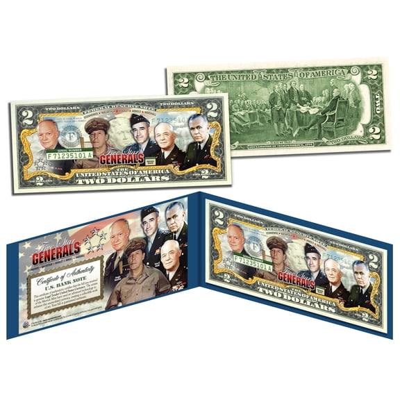 5-STAR GENERALS *WWII Legendary Rank Acheived By Only 5* Legal Tender US $2 Bill