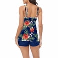 thumbnail image 4 of Shldybc 2 Piece Tankini Swimsuits for Women with Boy Shorts Athletic Swim Tank Top Bathing Suits Tight Fitting Gathering Swimsuit Split Swimsuit Set on Clearance, 4 of 4