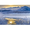 thumbnail image 2 of Illg, Cathy and Gordon 24x17 Gold Ornate Wood Framed with Double Matting Museum Art Print Titled - AK, Chilkat Snowy scenic along the Chilkat River, 2 of 4