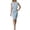 Light Blue, variant on HXWCHs Soft Knit Solid Dress Elegant Front Tie Knot Round Neck Hollow Out Casual Summer Dress Flowy Comfortable Daily Wear XXL Black