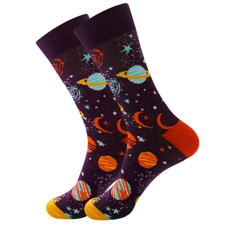 

Pianpianzi Garter Belt with Stockings Wool Thigh High Socks Stocking Holders for Mantle Set of 10 Womens Cotton Fun Universe Series Astronaut Socks