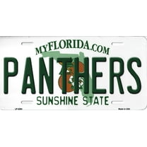 Panthers Florida State Background Novelty Metal License Plate Tag (Panthers)