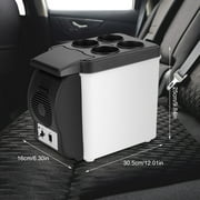Tebru 6L Portable Car Refrigerator, Black and White, 12.01 x 9.84 x 6.30