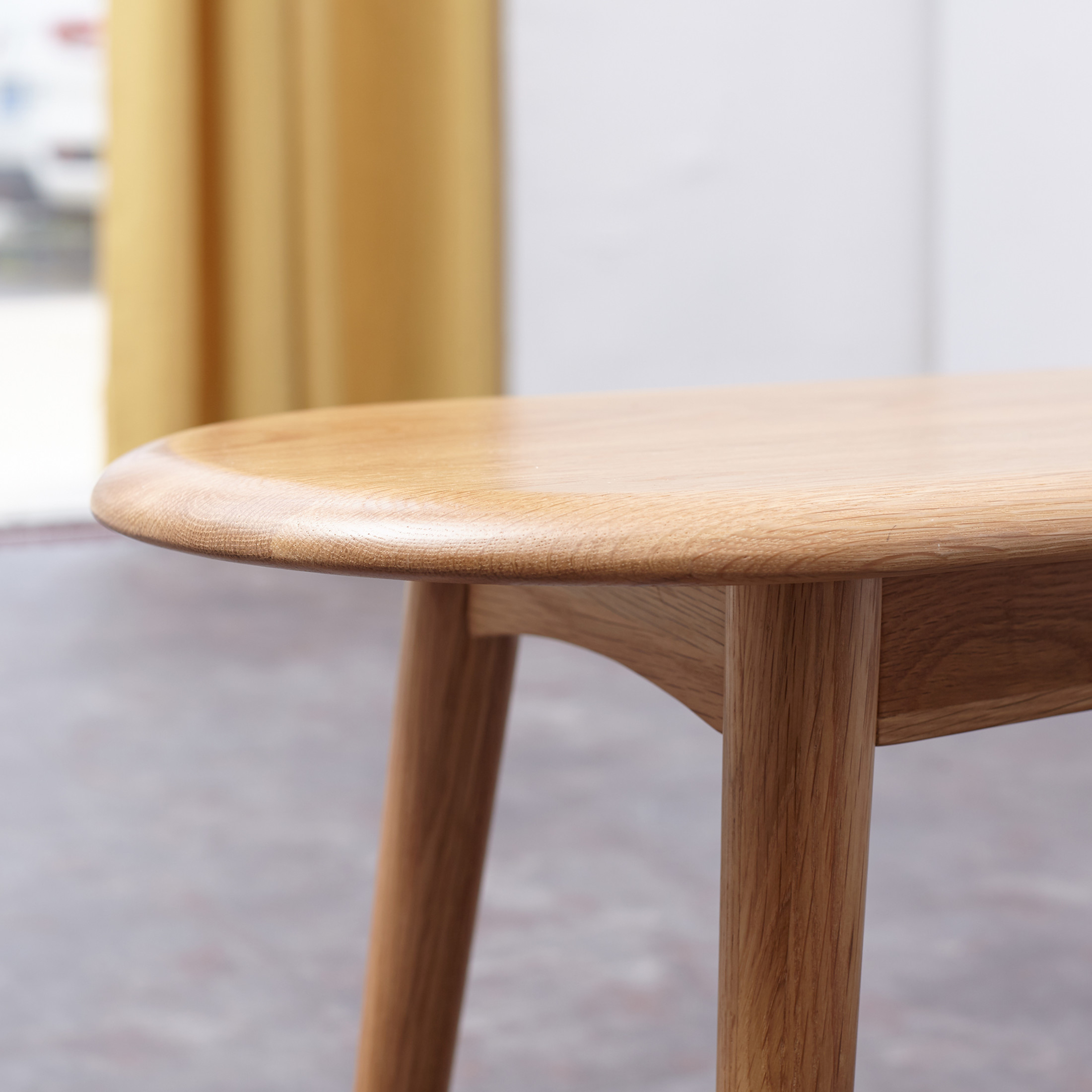 Noble House Natural Solid Oak Dining Bench, Half-Round Design with Wide Sitting Surface, Durable Oak Wood Bench for Dining Room, Living Room, or Entryway, Versatile Use, OAK