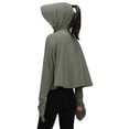 thumbnail image 4 of Women's Ice Silk UV Sun Protection Hoodie Hole Zip Up Jacket Thin Breathable Loose Fit Cycling Sun Clothing Lightweight Long Sleeve Sunshirt Wrinkle Resistant Windproof Skin Friendly Coat, 4 of 4