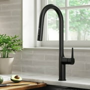 Kraus Oletto Tall Modern Pull-Down Single Handle Kitchen Faucet in Matte Black