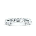 thumbnail image 3 of Simulated Cubic Zirconia Size-5 Half Eternity Wedding Band Art Deco Design 925 Sterling Silver, 3 of 7
