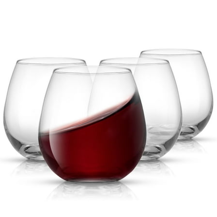 JoyJolt Spirits 15 oz. Stemless Wine Glass (Set of 4)