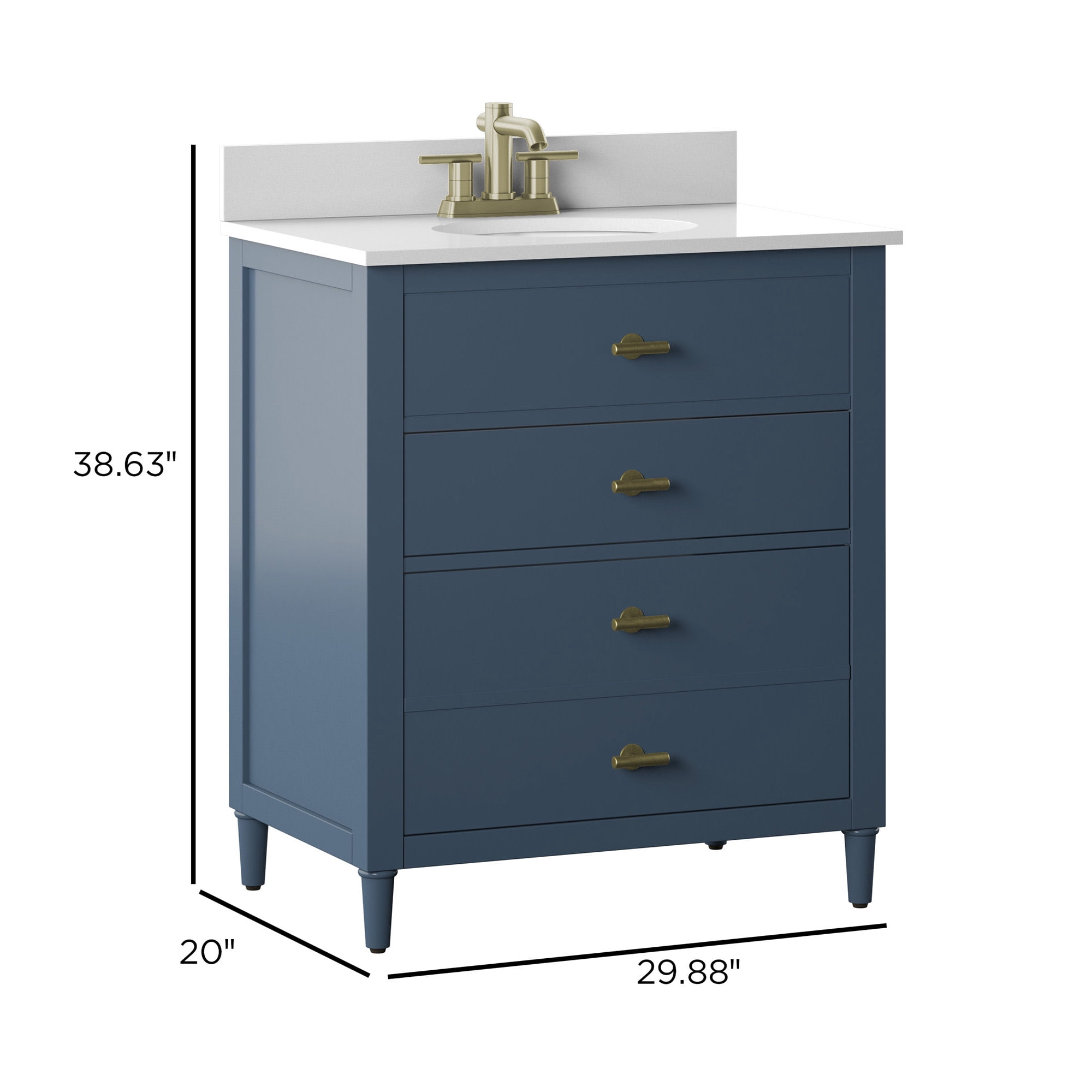Twin Star Home 30" Single Bathroom Vanity , Franklin Blue