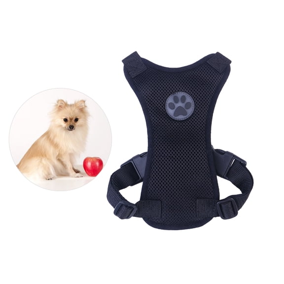 WRISTBIQUE Dog Harness Small Breed Service Black Mesh 1Pcs D-Ring for Pet Owners