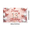 thumbnail image 3 of Glitter Design Happy Birthday Banner Heart Balloons Party Decoration for Teen Birthday Indoor Event Celebration, 3 of 8