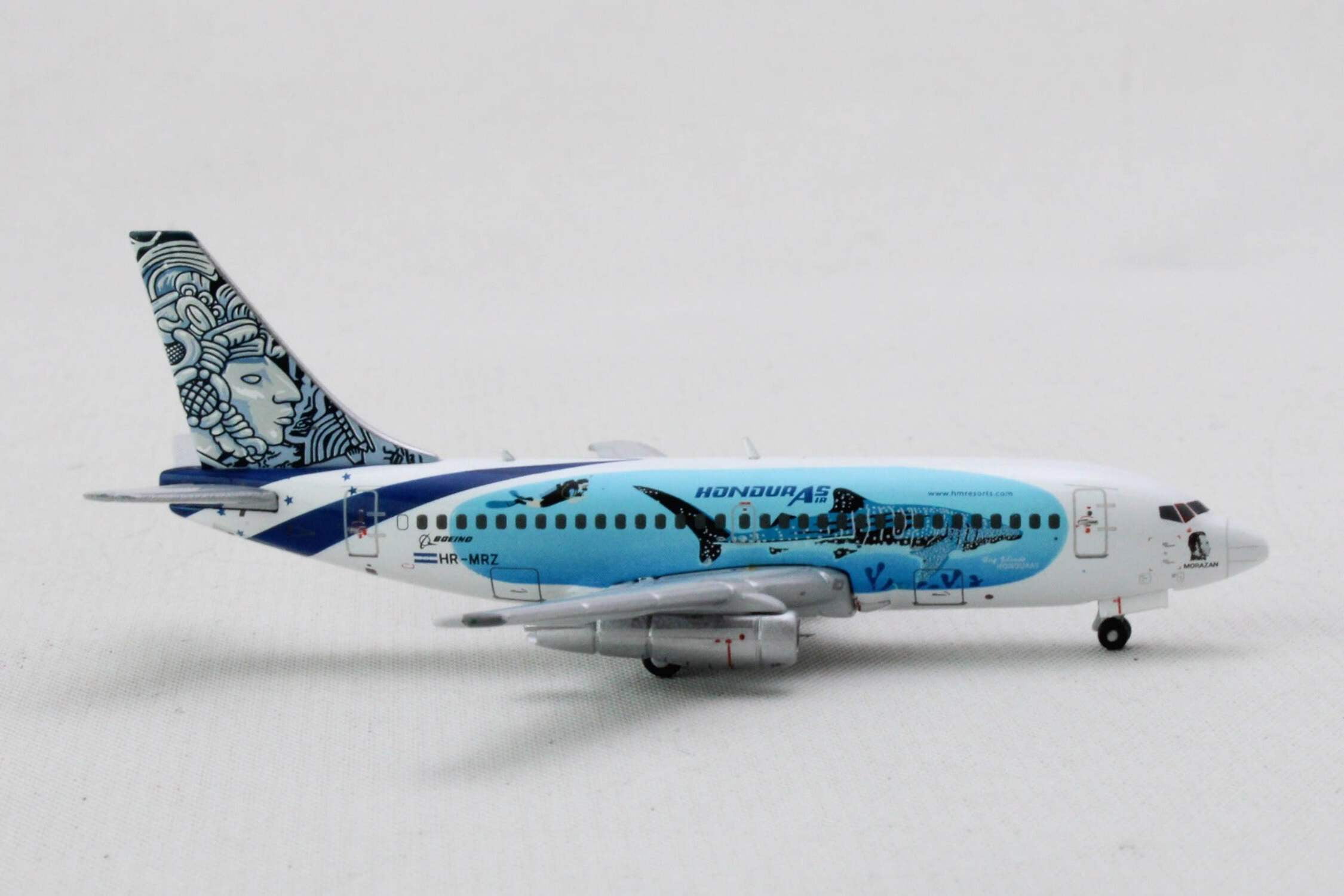 Boeing 737-200 Commercial Aircraft "Aviatsa Honduras" (HR-MRZ) White w/Blue Graphics 1/400 Diecast Model Airplane by GeminiJets