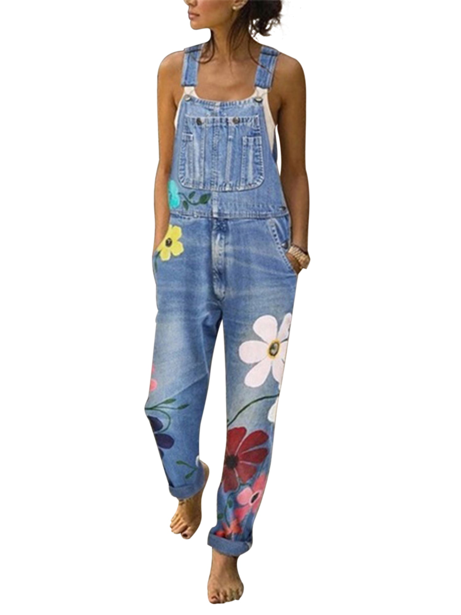 each women Men's Denim Jeans Dungarees Mens Baggy Adjustable Casual Overalls Loose Fit Rompers Jumpsuits