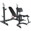 CAP Strength FID Bench with Arm Curl Attachment and Squat Rack