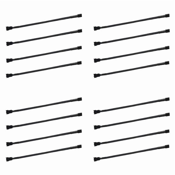 16PCS 4 Pin PWM Fan Extension Power Cable Connector Case Male to Female Extending Cables for 4 Pin/3Pin Fan