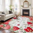 thumbnail image 2 of Valentines Love Heart Area Rugs 8'x10', Washable Small Throw Rugs for Living Room Patio, Eucalyptus Red Love Heart Vintage Indoor Outdoor Rug Non-Slip Low Pile Carpet Runner Reversible Floor Mats, 2 of 8