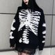 thumbnail image 2 of Blusa de manga larga suelta con cuello redondo y estampado informal para mujer de Halloween Pompotops hdfakjf10455, 2 of 6