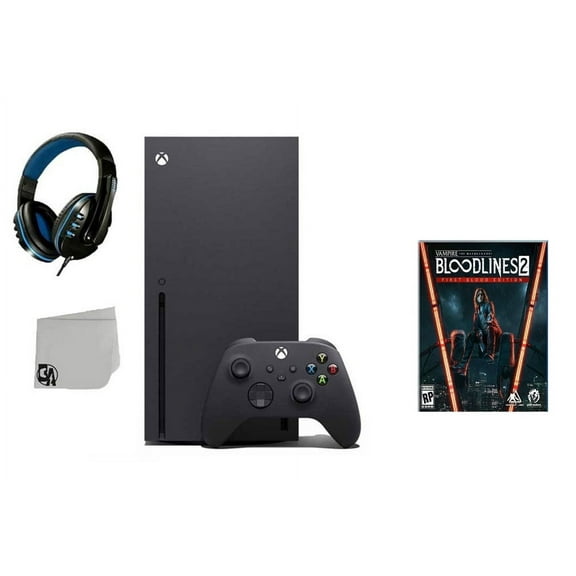 Pre-Owned Xbox Series X Video Game Console Black with Vampire The Masquerade - Bloodlines 2 BOLT AXTION Bundle