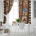 thumbnail image 5 of Wildlife Camels Blackout Curtains for Bedroom, Deserts Animals Brown Geometric Rustic Thermal Insulated Kitchen Drapes with Grommets, Light Blocking Window Treatment, 2 Panels 27.5" x 39", 5 of 7