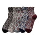 thumbnail image 5 of Calcetines de mujer de primavera y otoño hasta la mitad de la pantorrilla, calcetines de mujer con orejas de madera rizadas, calcetines de algodón sueltos, estilo étnico retro con diamantes, 5 of 5