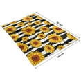 thumbnail image 4 of Black White Stripe Sunflower Pattern Blanket,Comfortable Soft Lamb Wool Throw Blanket,All Season,Warm Lightweight Blankets for Sofa Bed Couch Living Room Chair,40"x50", 4 of 4