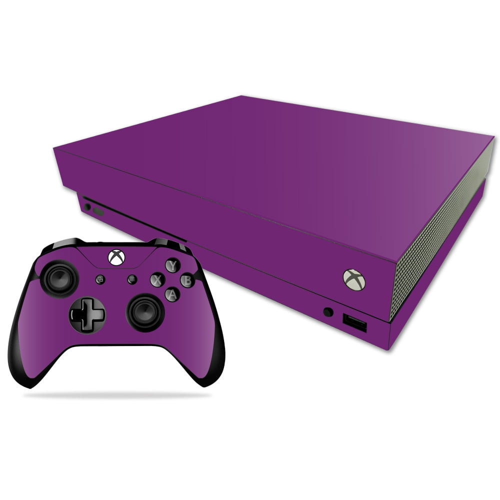 Skin Decal Wrap for Microsoft Xbox One X Solid Purple - Walmart.com ...