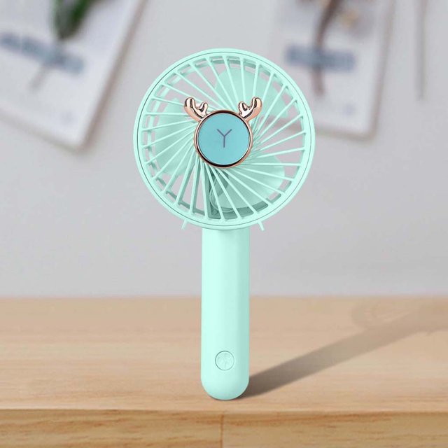 EasyLife Ventilador portátil plegable de mano con carga USB, ventilador colgante de 3 velocidades