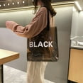 thumbnail image 5 of Himition Fashion Clear Plastic Tote Bag Handbag Simple Large Capacity Sholder Bag Jelly Purse for Summer Swimming (Black), 5 of 6
