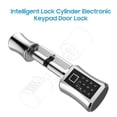 thumbnail image 4 of 60mm Silver Stainless Steel Smart Lock Cylinder for European Doors - C001B Model with Fingerprint, Password & Mechanical Key Unlocking, 100 Fingerprint Capacity, No Extra Drilling Required, Battery, 4 of 6