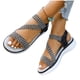 thumbnail image 4 of Sandalias Planas de las Mujeres con Diseño Abierto Del Dedo Del Pie Redondo, Suela Suave Sandalias Elásticas para Primavera Verano Casual, 4 of 9