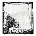 thumbnail image 3 of Ambesonne Inspirational Shower Curtain, Motocross Racer, 69"Wx75"L, Black White, 3 of 5