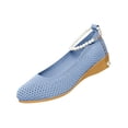 thumbnail image 2 of Willtoo Women's Flats Slip On Pearl-Embellished Go Walk Shoes for Women Comfortable Walking Sneakers Knit Low Wedge Dressy Ballet Shoes, 2 of 4