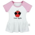 thumbnail image 2 of iDzn Cool Apple Funny Dresses For Baby, Newborn Babies Skirts, Infant Princess Dress, 0-24M Kids Graphic Clothes (Pink Raglan Dresses, 0-6 Months), 2 of 5