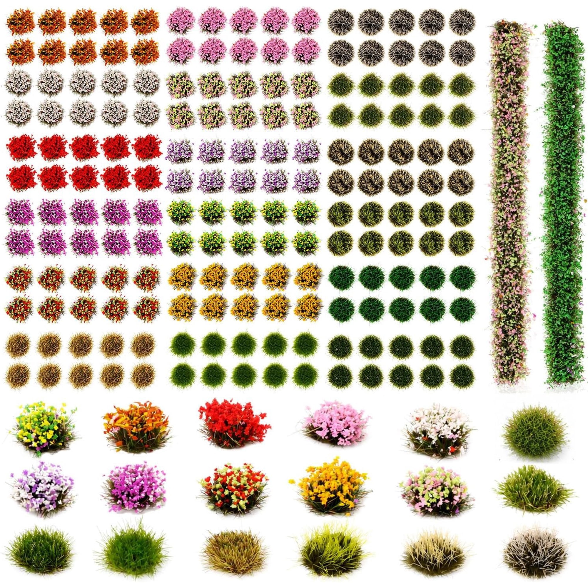182 count Diorama Grass Colorful Miniature Cluste Kit