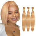 thumbnail image 1 of #27 - Cabello humano liso, rubio miel, 150 g, 14 cm, 16 cm, 18 cm, 1 of 6