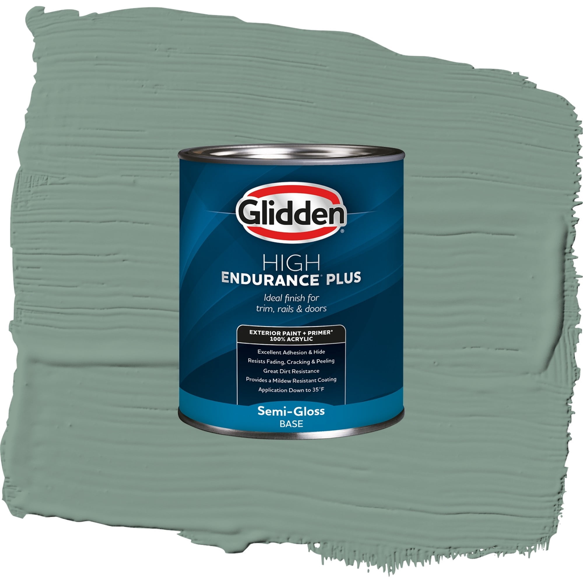 Glidden High Endurance Plus Paradise Found Satin Exterior Paint and Primer 1 Quart