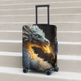 thumbnail image 2 of Lsque Golden White Fire Dragon Printed Luggage Cover, Travel Luggage Protector,Scratch and Dirt Resistant, Fits 18-32 Inch Luggage - Large, 2 of 9