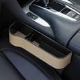 thumbnail image 1 of Car Seat Gap Filler Organizer Storage Box Between Front seat Auto Premium PU Leather Console with Cup Holder Car Pocket for Interior Essentials Beige for Left Driver, 1 of 8