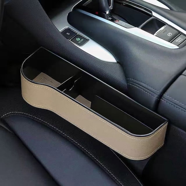 Yeacher Car Seat Gap Filler Organizer Storage Box Between Front seat Auto Premium PU Leather
