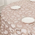thumbnail image 6 of Efavormart 120" Blush Rose Gold Sequin Leaf Embroidered Seamless Tulle Round Tablecloth, Sheer Table Overlay, 6 of 11